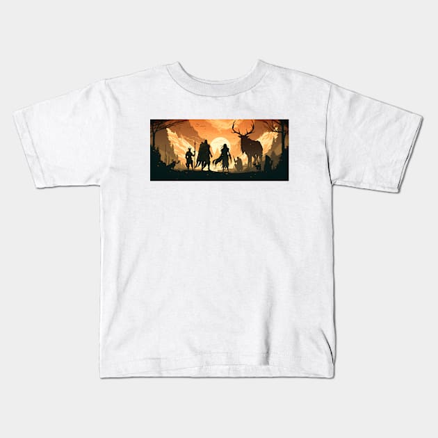 Elementalist Fantasy Tribe Kids T-Shirt by HorseDriftKNS